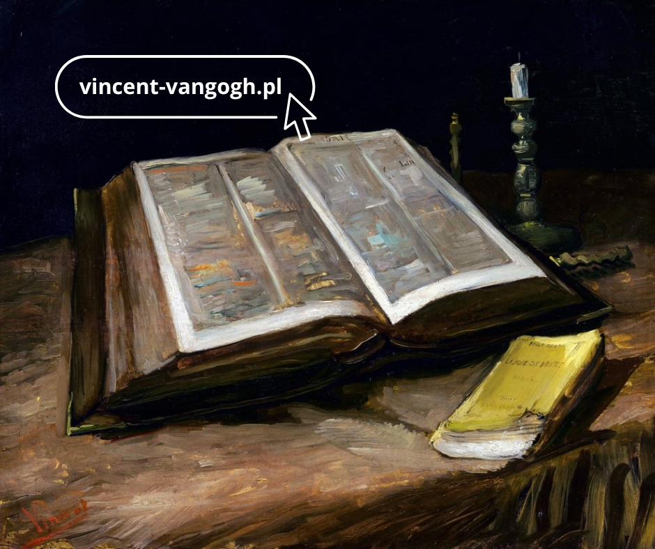 Martwa natura z Biblią” stanowi przejmujący zapis momentu, w którym Van Gogh próbuje pogodzić głęboko zakorzenioną duchowość i świeżo rozwijającą