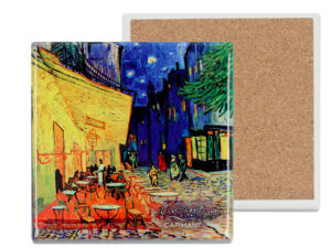 Podkładka ceramiczna, kwadratowa - V. van Gogh, Taras Kawiarni w Nocy (CARMANI)