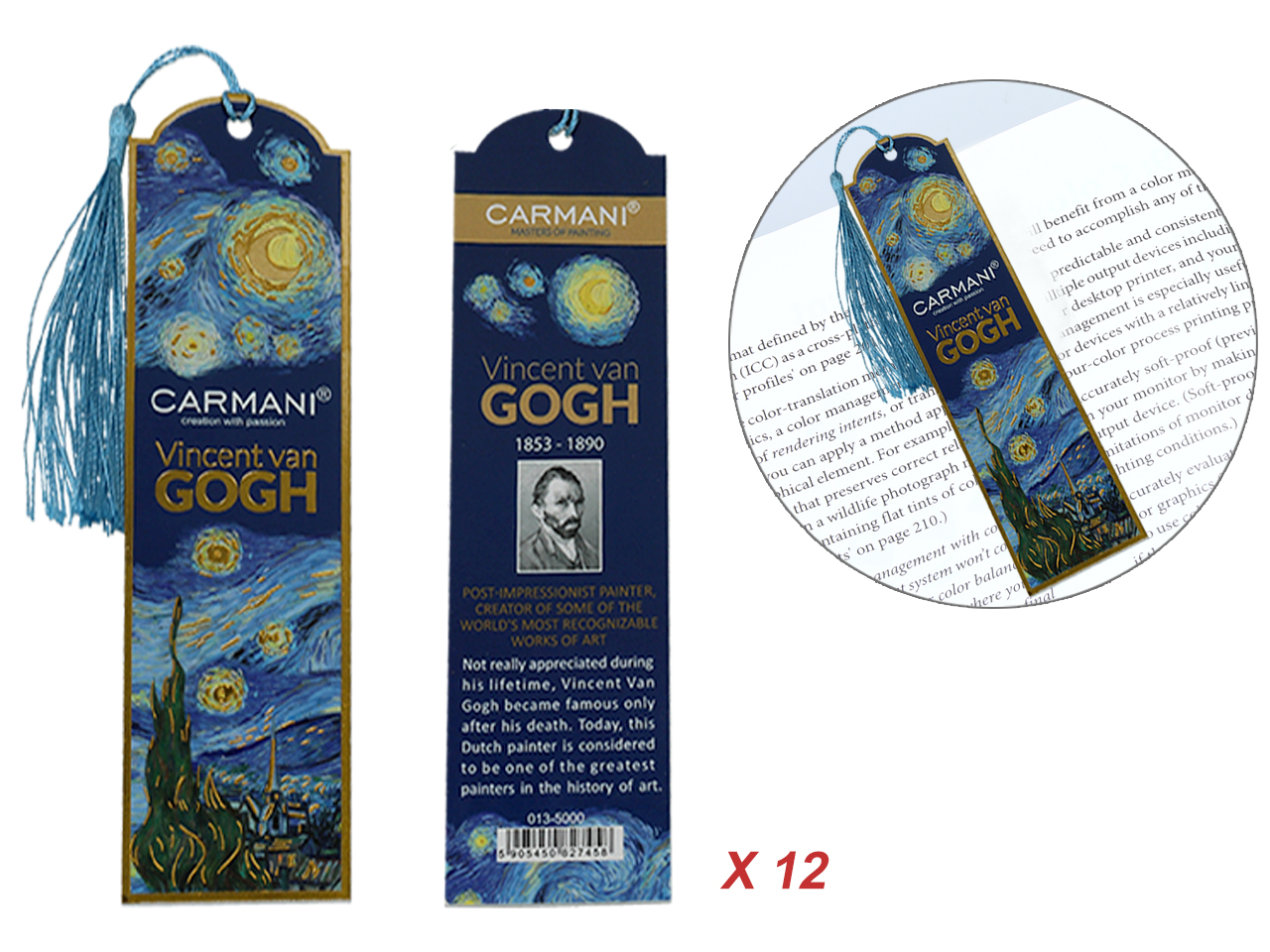 Kpl. 12 zakładek do książki - V. van Gogh, Gwiaździsta Noc (CARMANI)