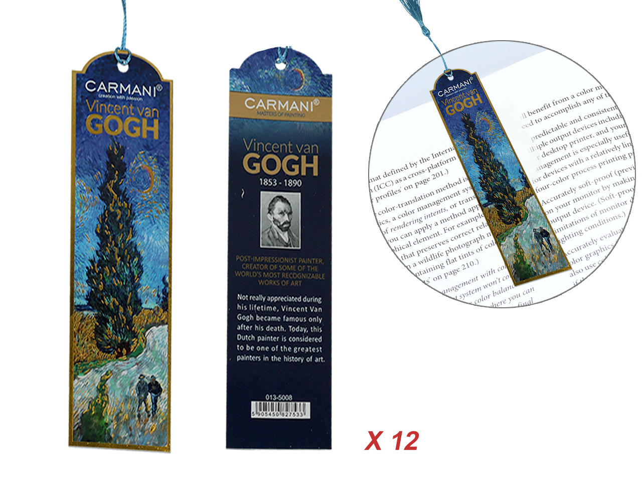 Kpl. 12 zakładek do książki - V. van Gogh, Droga z cyprysami (CARMANI)