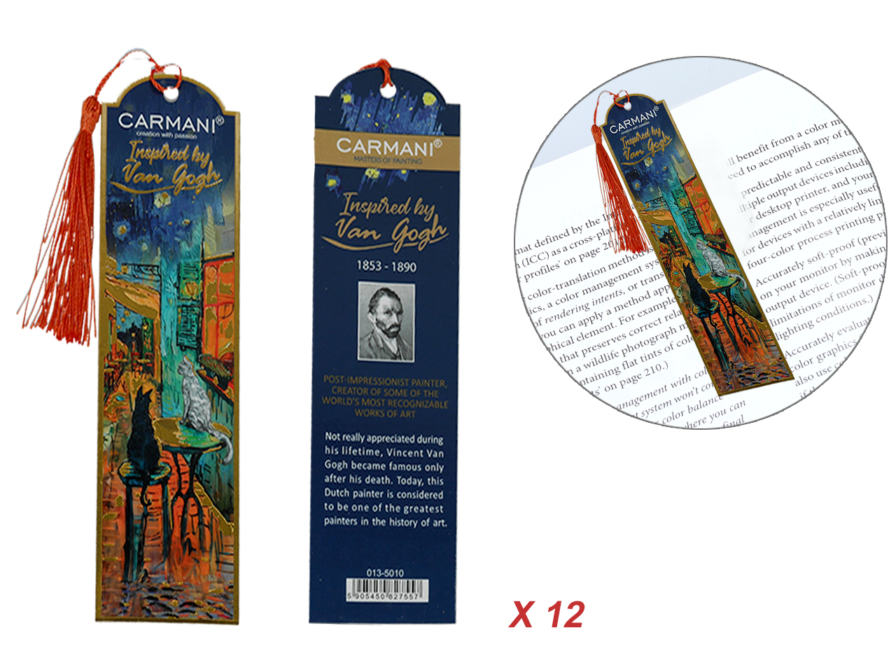 Kpl. 12 zakładek do książki - Inspirowana malarstwem V. van Gogh (CARMANI)