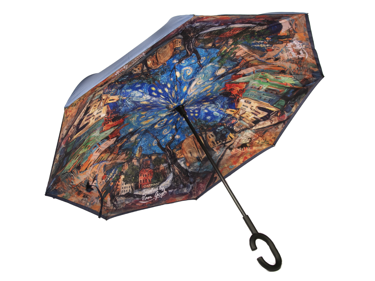 Parasol odwrotnie otwierany - inspirowany malarstwem V. Van Gogh (CARMANI) - obrazek 2