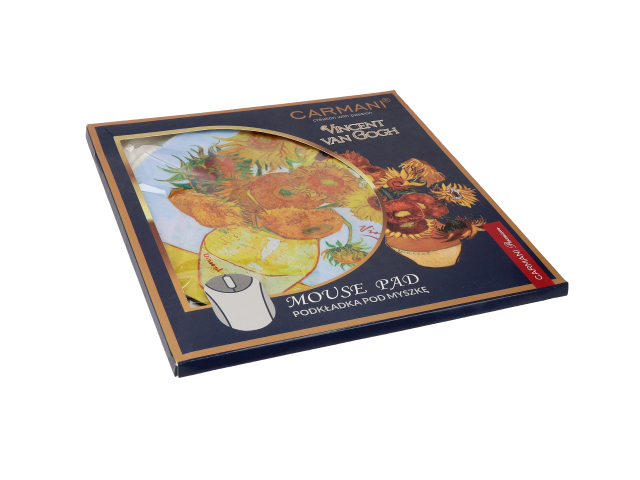 Podkładka pod mysz komputerową - V. van Gogh, Słoneczniki w wazonie (CARMANI) - obrazek 3
