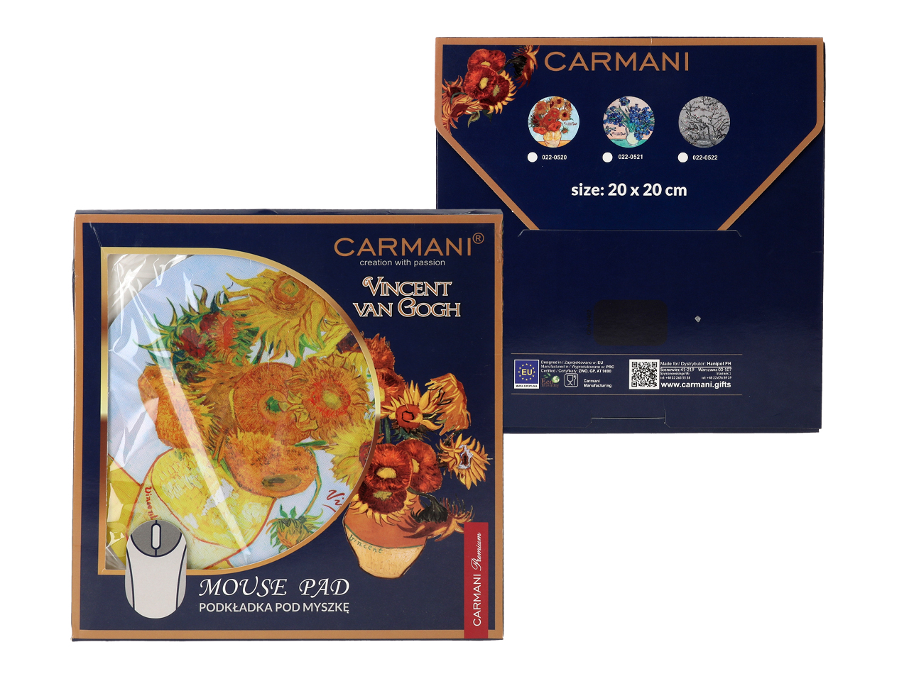 Podkładka pod mysz komputerową - V. van Gogh, Słoneczniki w wazonie (CARMANI) - obrazek 4