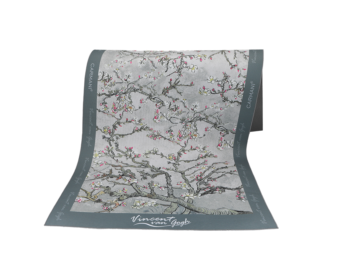 Bieżnik na stół (szeroki) - V. van Gogh, Kwitnący Migdałowiec, srebrny (CARMANI) - obrazek 2