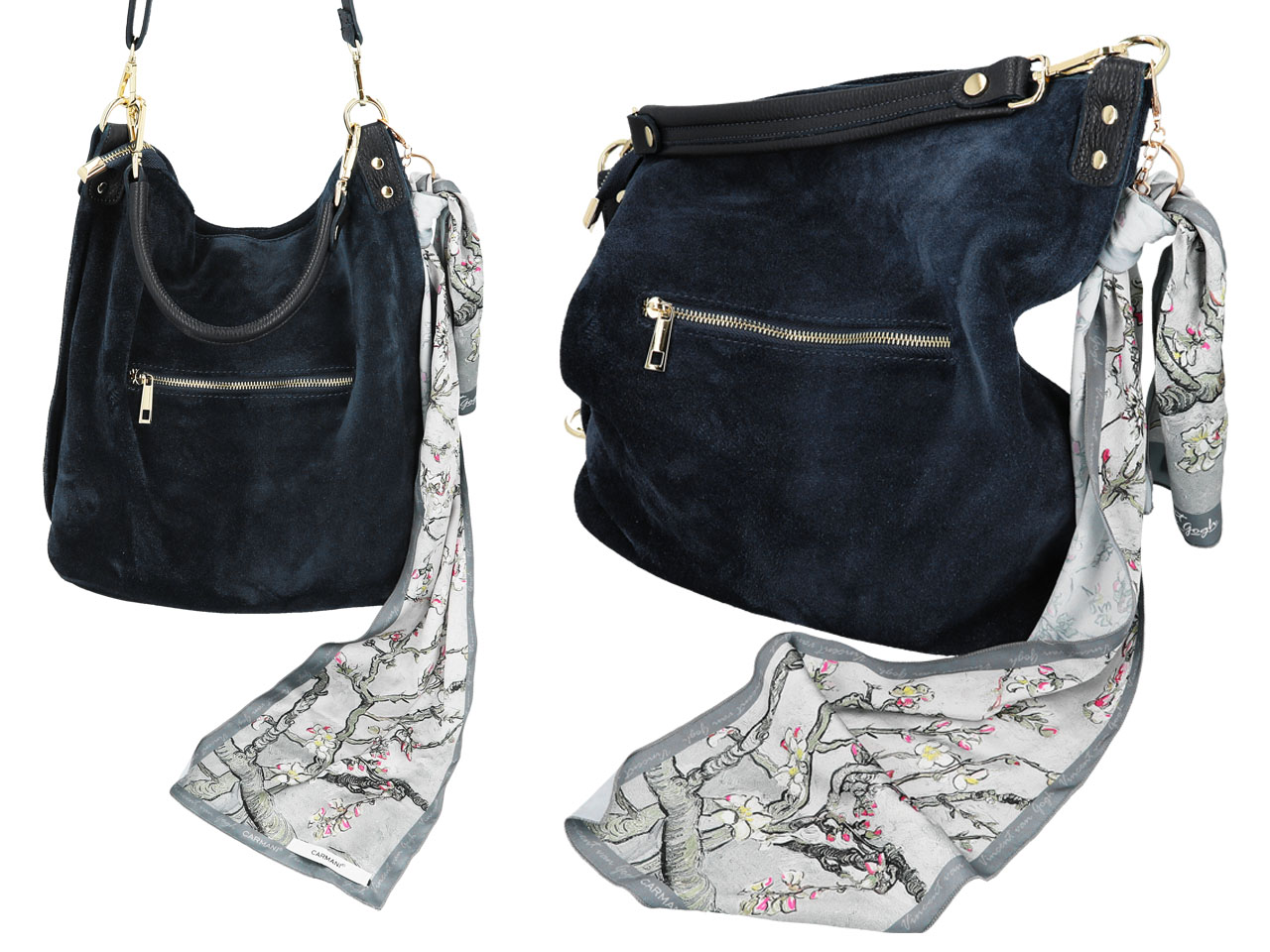 Przywieszka do torebki - V. van Gogh, Kwitnący Migdałowiec, srebrny (CARMANI) - obrazek 2