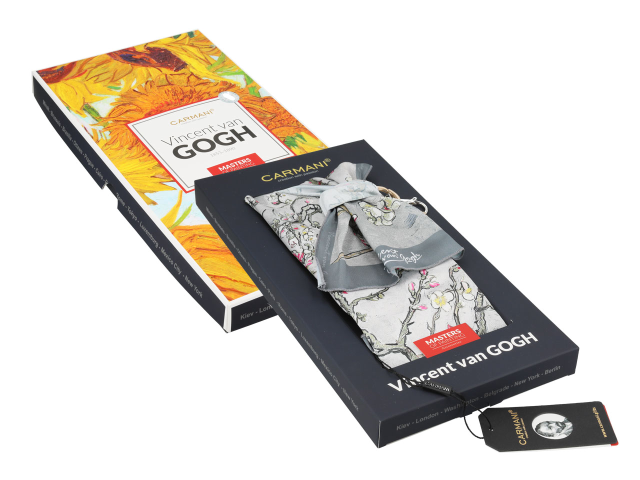 Przywieszka do torebki - V. van Gogh, Kwitnący Migdałowiec, srebrny (CARMANI) - obrazek 3