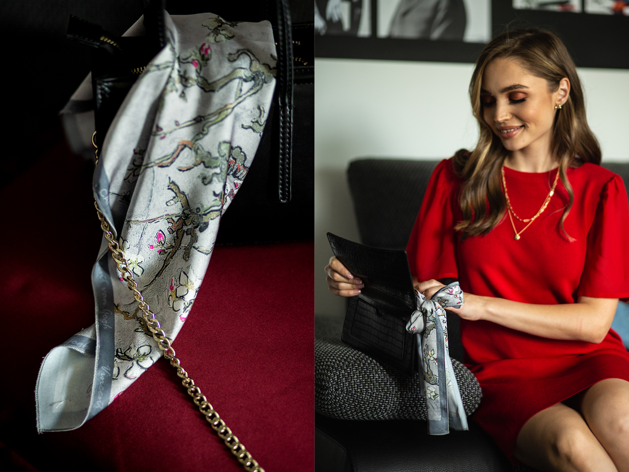 Przywieszka do torebki - V. van Gogh, Kwitnący Migdałowiec, srebrny (CARMANI) - obrazek 5