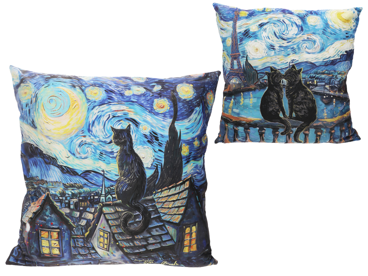 Poduszka z wypełnieniem/suwak - Inspirowana malarstwem V. van Gogh (CARMANI)