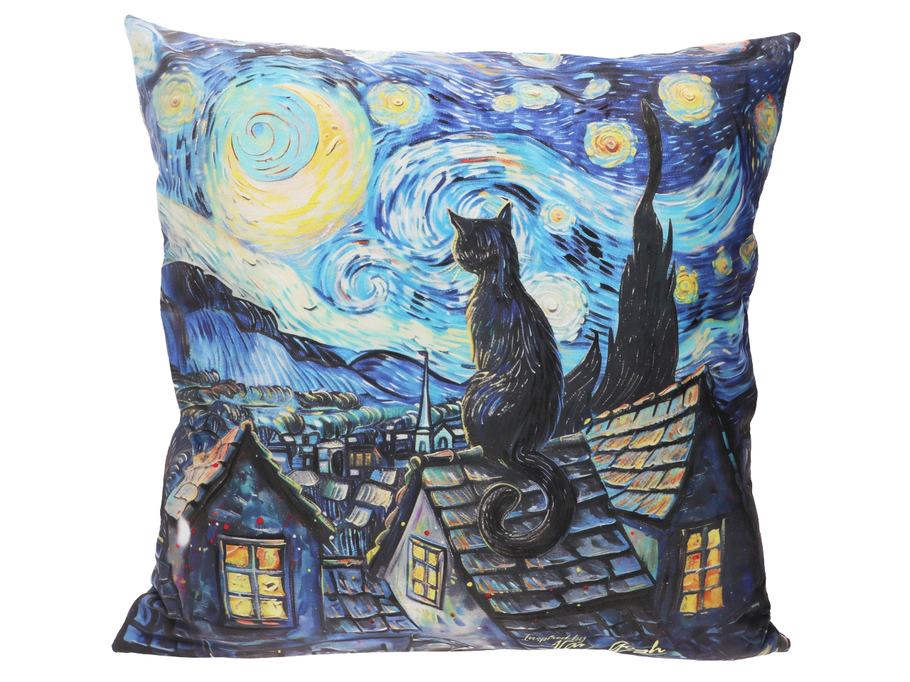 Poduszka z wypełnieniem/suwak - Inspirowana malarstwem V. van Gogh (CARMANI) - obrazek 2