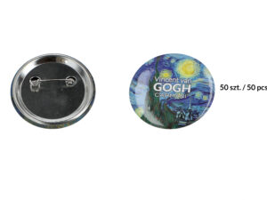 Kpl. 50 przypinek - V. van Gogh, Gwiaździsta Noc (CARMANI)