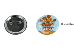 Kpl. 50 przypinek - V. van Gogh, Słoneczniki (CARMANI)