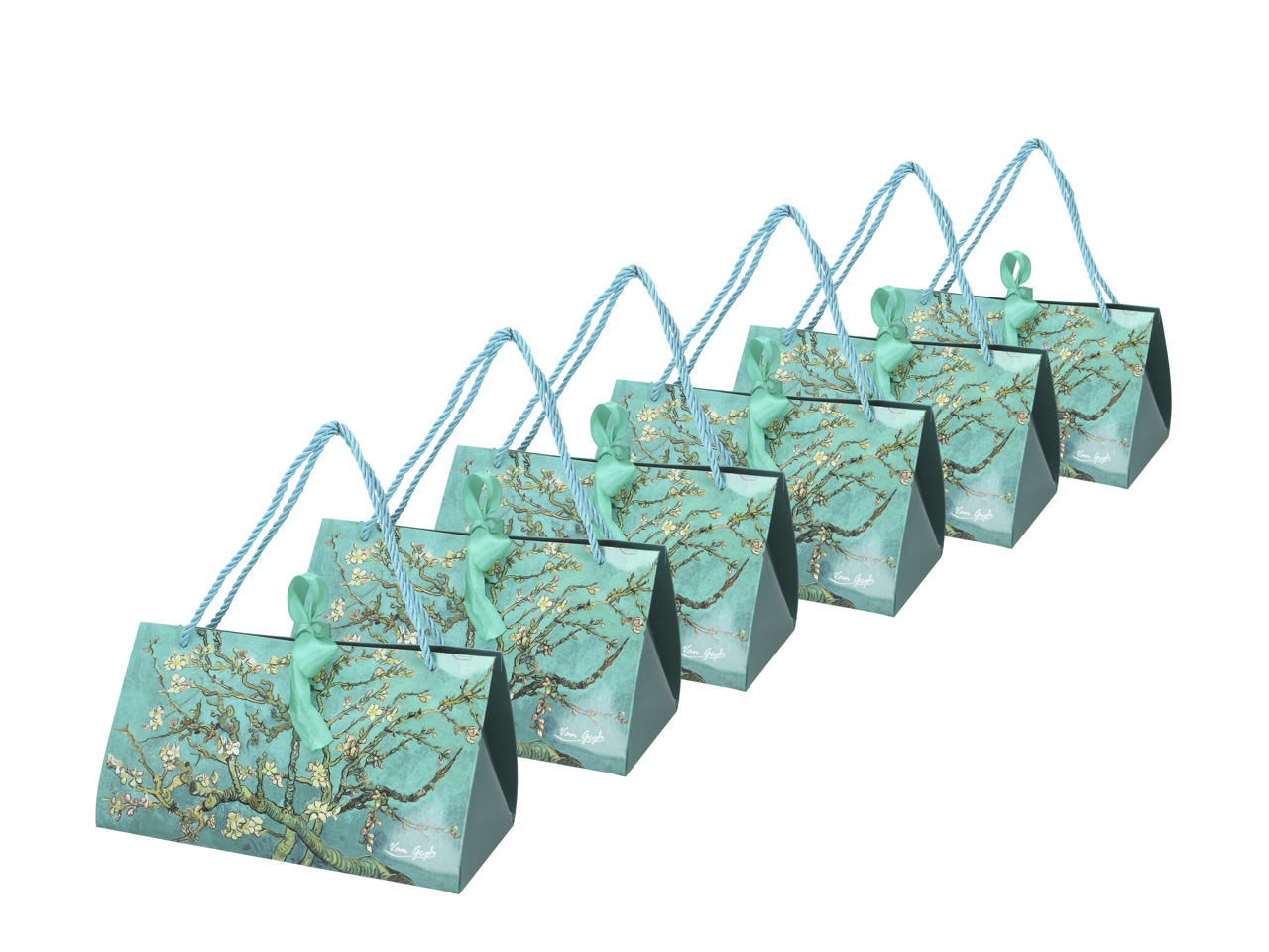 Kpl. 6 torebek ozdobnych - V. van Gogh, Kwitnący Migdałowiec (CARMANI) - obrazek 2