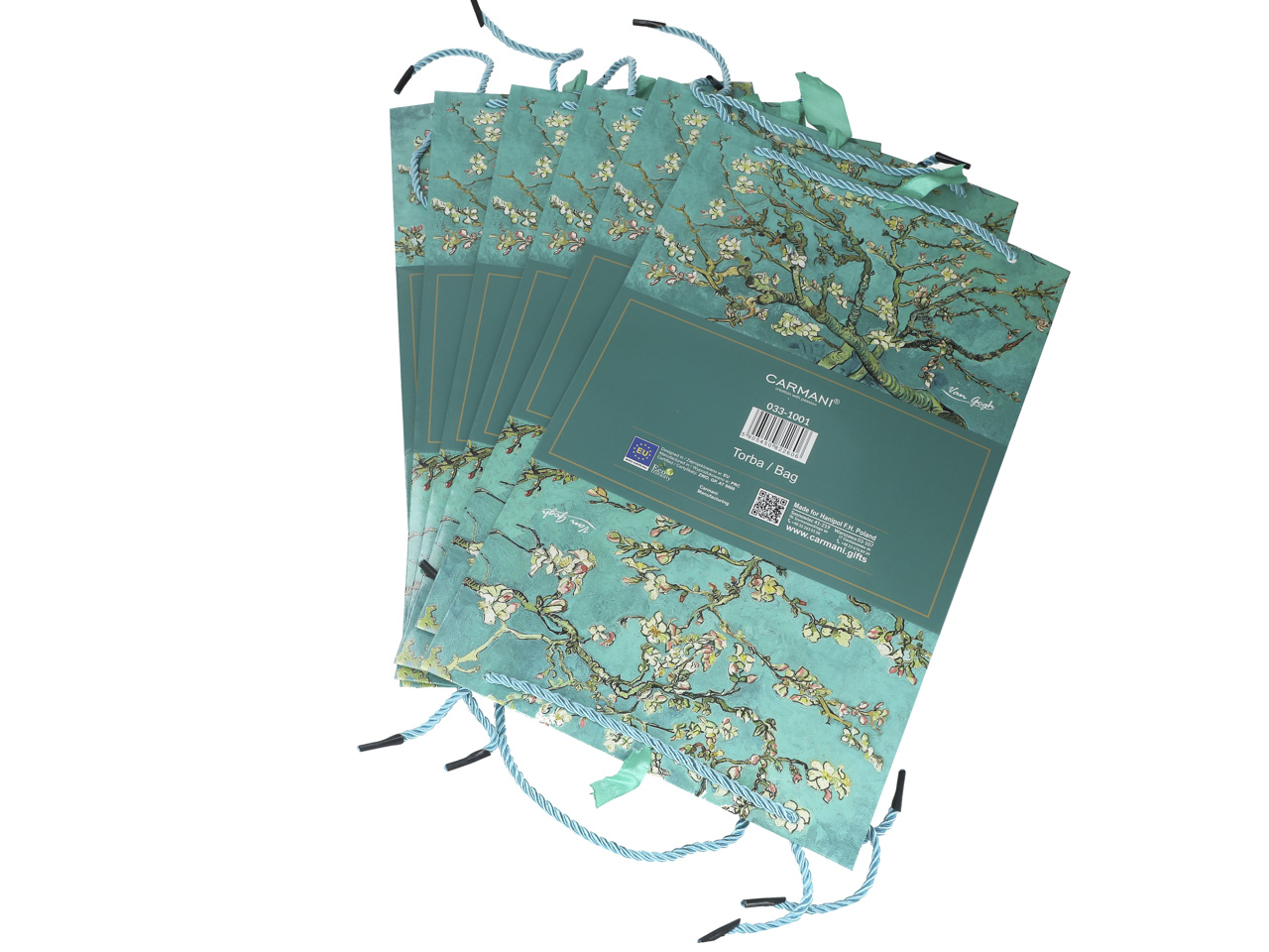 Kpl. 6 torebek ozdobnych - V. van Gogh, Kwitnący Migdałowiec (CARMANI) - obrazek 4