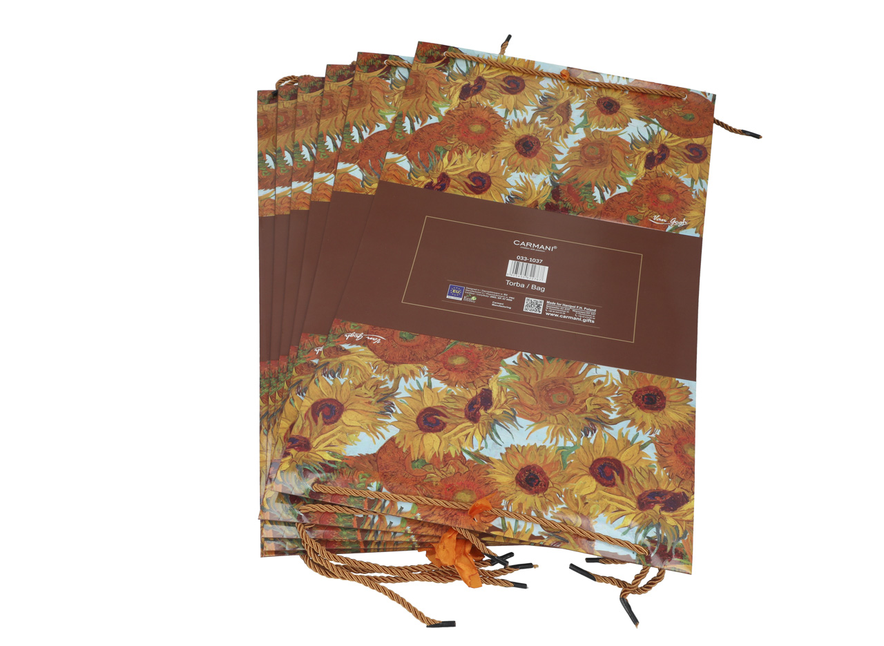 Kpl. 6 torebek ozdobnych - V. van Gogh, Słoneczniki (CARMANI) - obrazek 4