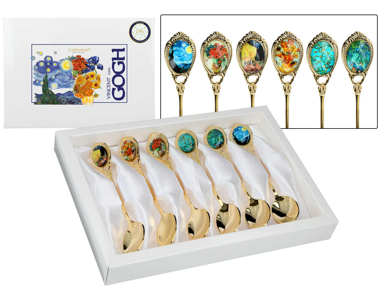 Kpl. 6 łyżeczek - V. van Gogh, mix (CARMANI)