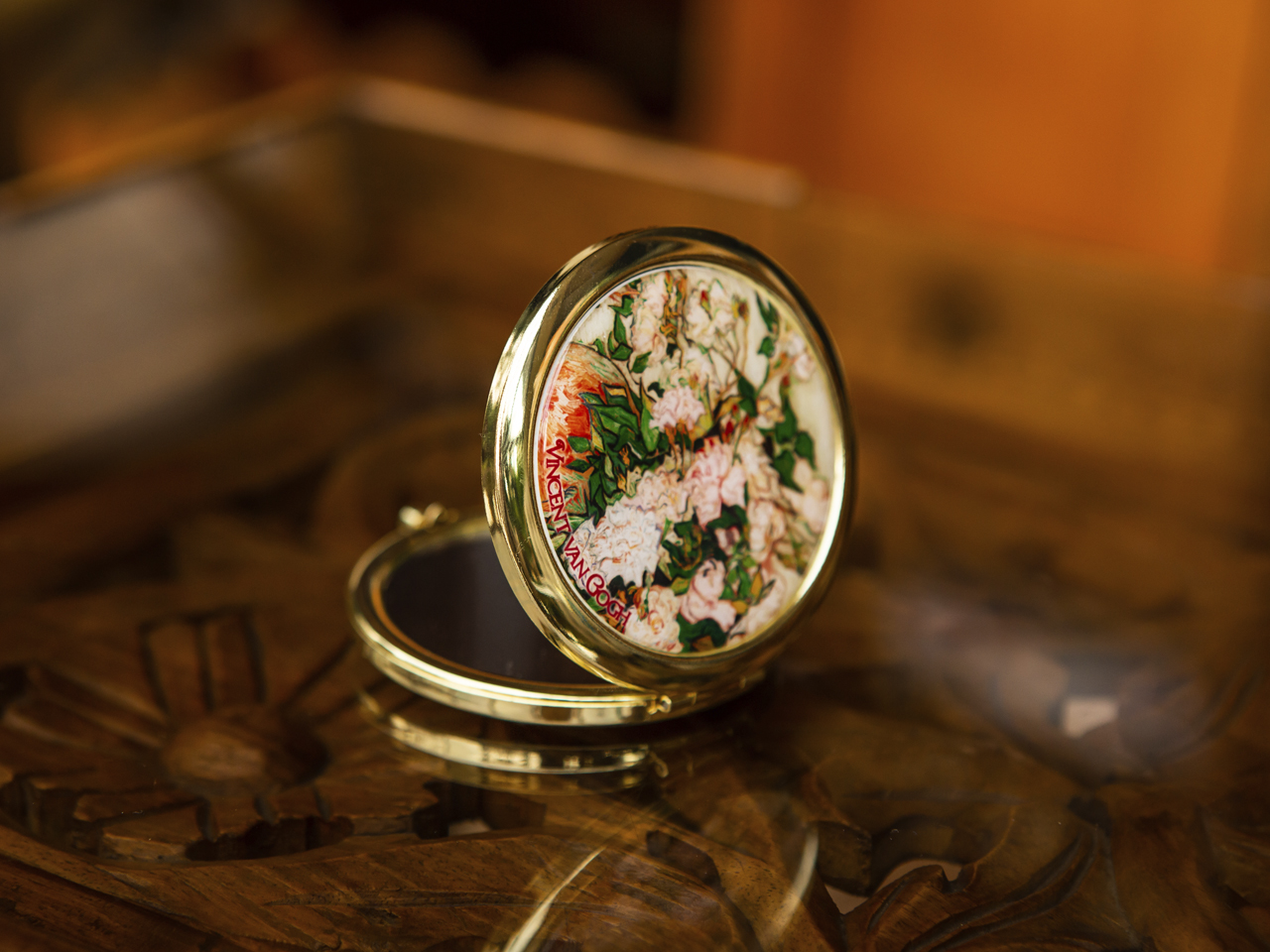 Lustereczko - V. van Gogh, Bukiet z różami (CARMANI) - obrazek 2