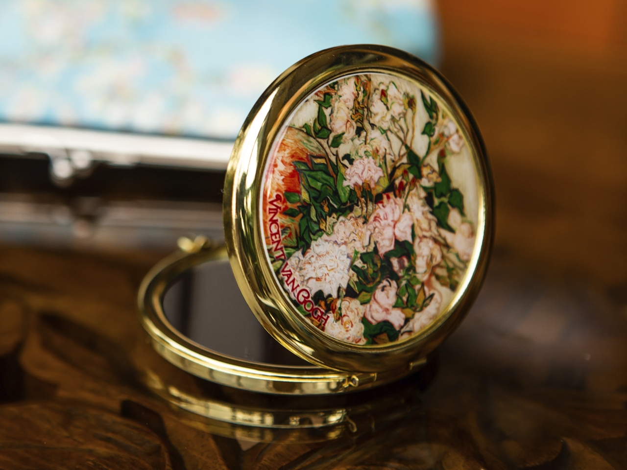 Lustereczko - V. van Gogh, Bukiet z różami (CARMANI) - obrazek 3