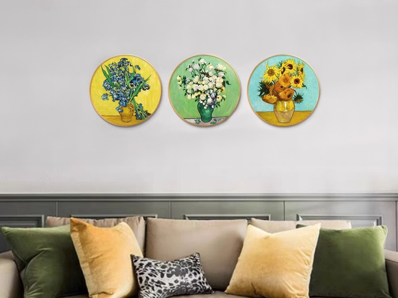 Obrazek okrągły - V. van Gogh, Róże (CARMANI) - obrazek 2