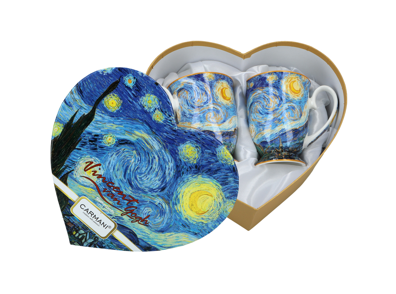 Kpl. 2 kubków w sercu - V. van Gogh, Gwiaździsta noc (CARMANI) - obrazek 3