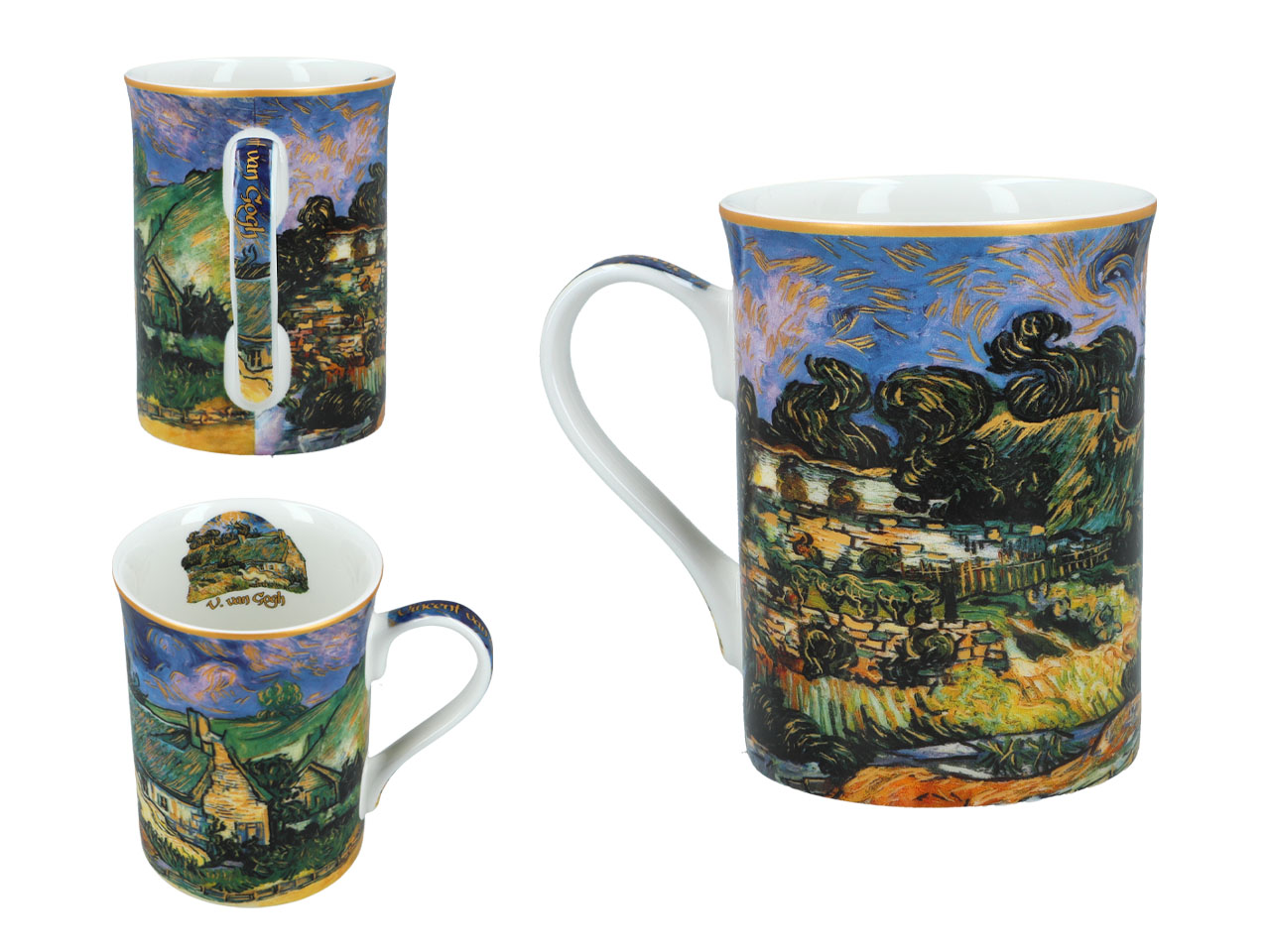 Kubek Classic New - V. van Gogh, Chaty kryte strzechą w Cordeville (CARMANI) - obrazek 2