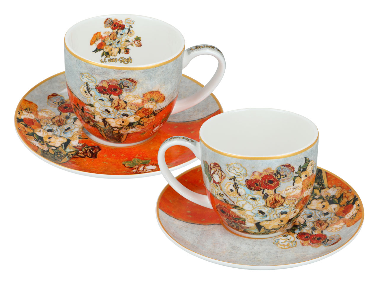 Kpl. 2 filiżanek ze spodkami - V. van Gogh, Róże i zawilce (CARMANI) - obrazek 4
