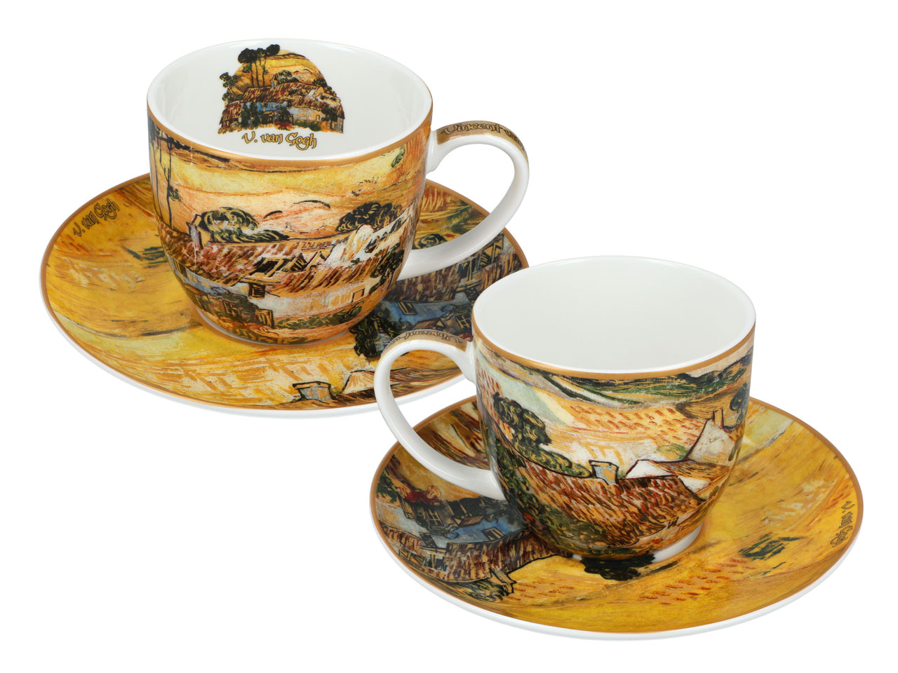 Kpl. 2 filiżanek ze spodkami - V. van Gogh, Chaty kryte strzechą (CARMANI) - obrazek 6