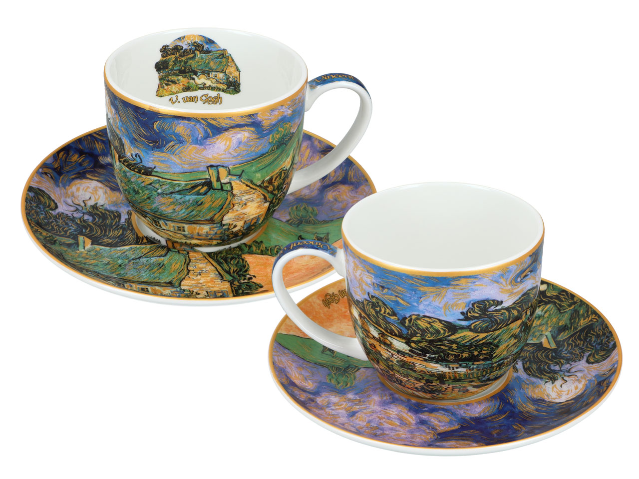 Kpl. 2 filiżanek ze spodkami - V. van Gogh, Chaty kryte strzechą (CARMANI) - obrazek 7