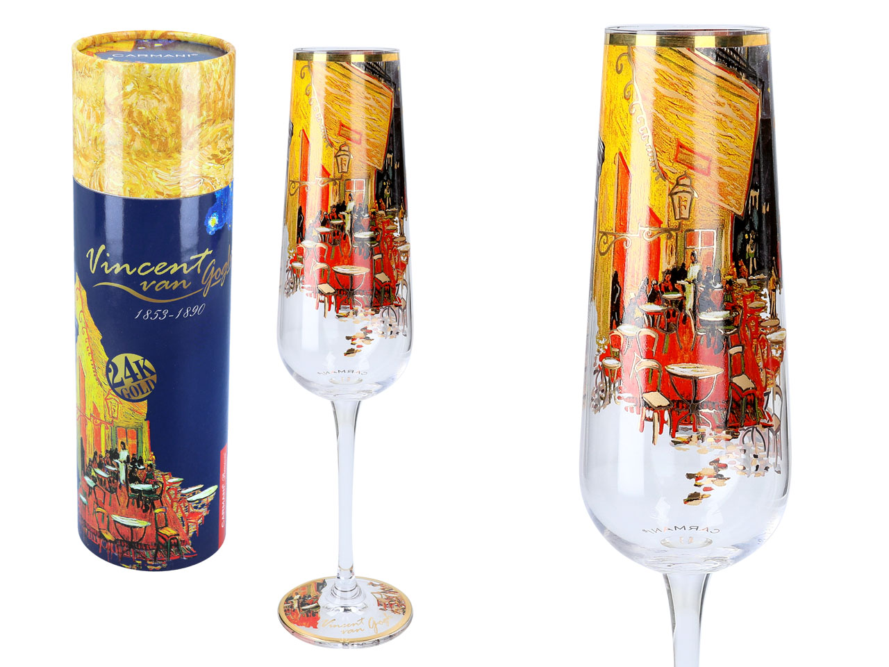 Kieliszek do szampana - V. Van Gogh. Taras kawiarni w nocy (CARMANI) - obrazek 2